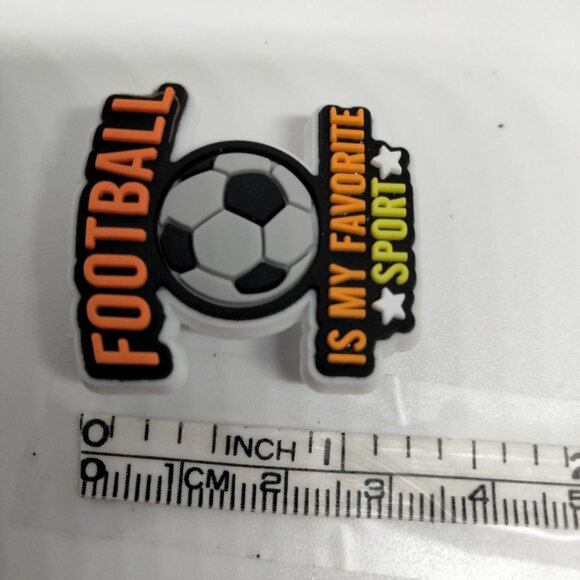 Football is my Favorite Sport Shoe Charm Soccer Ball - Picture 2 of 3